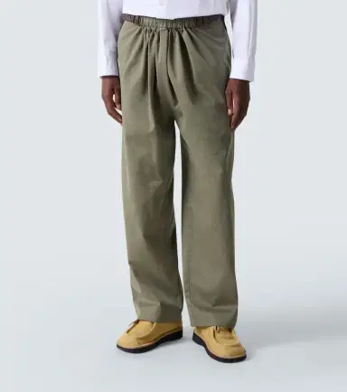 Loewe Belted cotton satin straight pants | Thumbnail 3