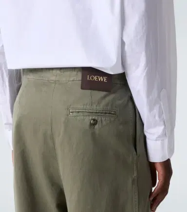 Loewe Belted cotton satin straight pants | Thumbnail 4