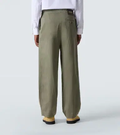 Loewe Belted cotton satin straight pants | Thumbnail 6