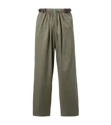 Loewe Belted cotton satin straight pants | Thumbnail 1