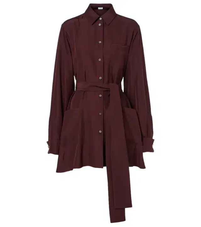 Belted silk blouse
