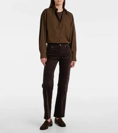 7 For All Mankind Calie Straight cotton-blend cordury flared pants | Thumbnail 3
