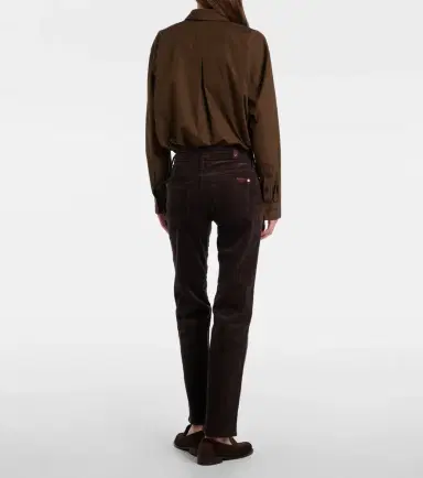 7 For All Mankind Calie Straight cotton-blend cordury flared pants | Thumbnail 6