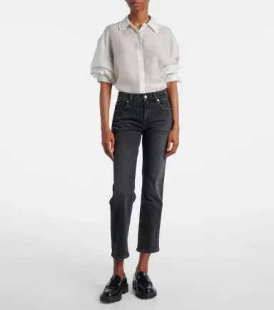 7 For All Mankind Calie Straight cropped mid-rise straight jeans | Thumbnail 4