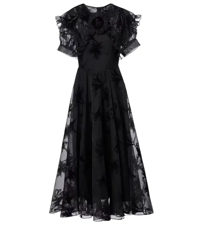 Rodarte Ruffled floral organza midi dress
