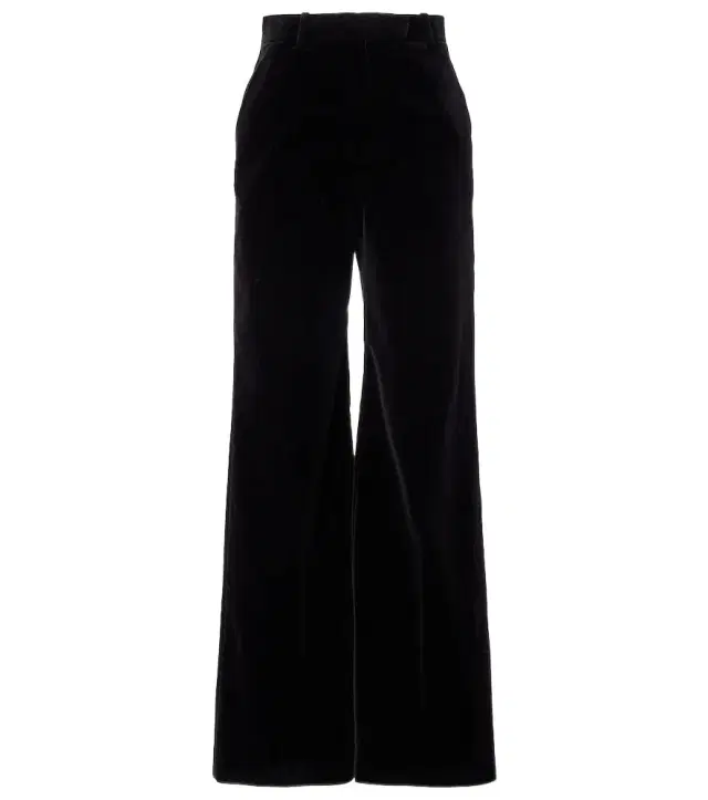 Valentino High-rise cotton velvet wide-leg pants