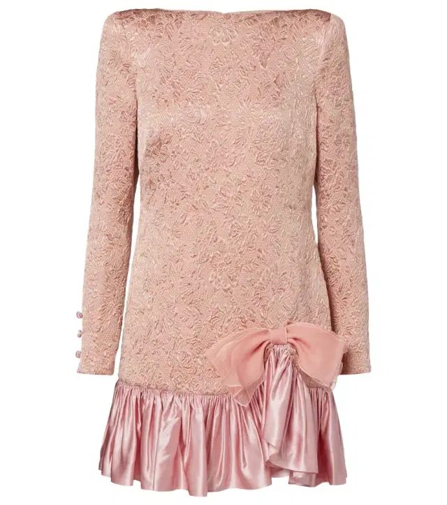 Valentino Wool and silk-blend matelassé minidress