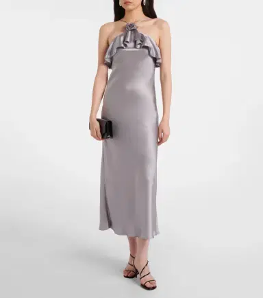 Rodarte Floral-appliqué silk charmeuse slip dress | Thumbnail 3