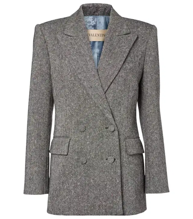 Valentino Double-breasted wool-blend blazer