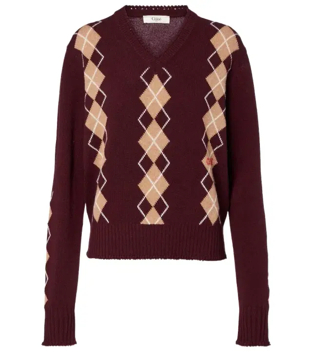 Chloe Chloé Argyle wool and cashmere sweater