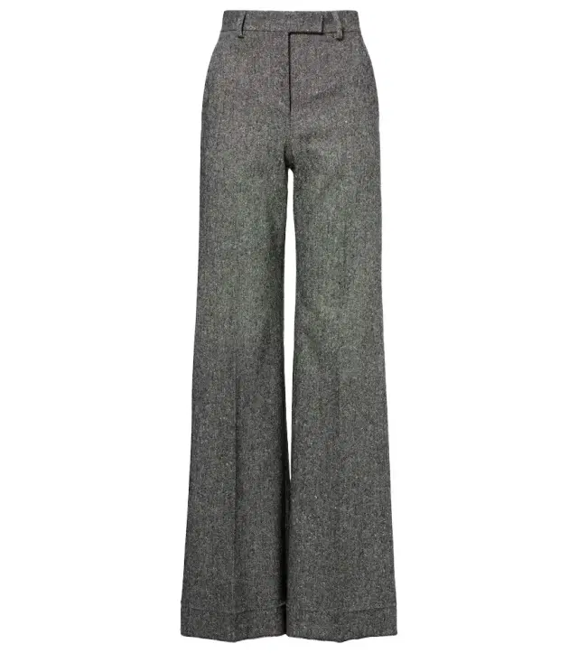 Valentino High-rise wool-blend wide-leg pants