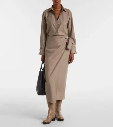 Max Mara Bingo cashmere-blend wrap skirt | Thumbnail 3