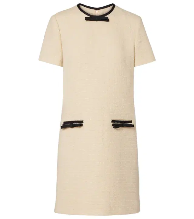 Valentino Bow-detail wool-blend tweed minidress
