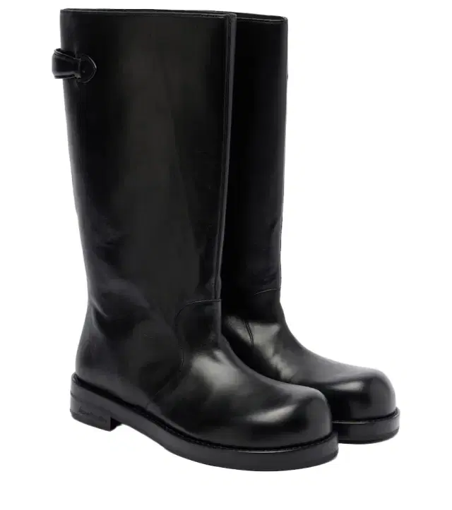 Mid-calf leather boots