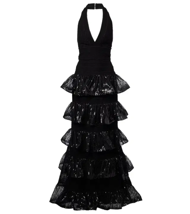 Elie Saab Sequined macramé gown