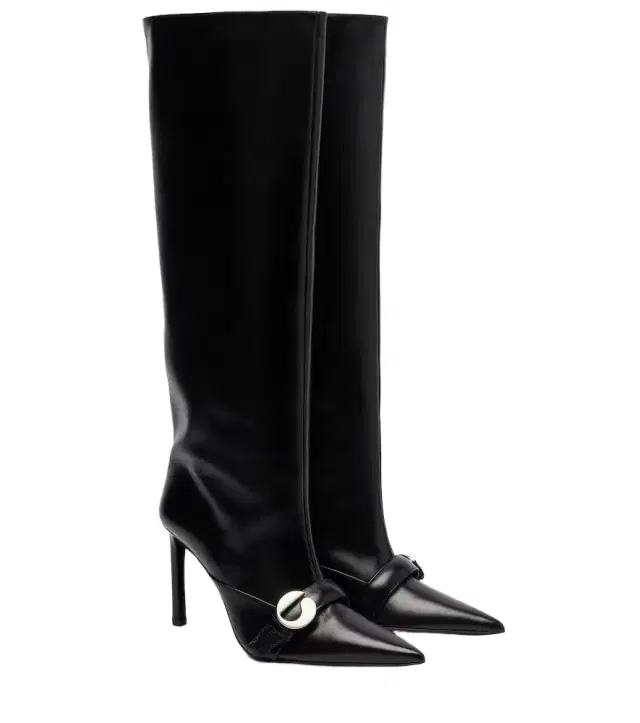 Coperni Logo leather knee-high boots