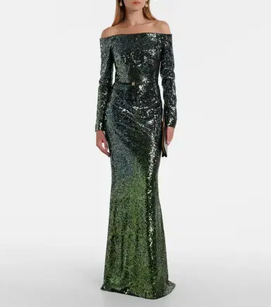 Elie Saab Ombré sequined silk-blend gown | Thumbnail 2