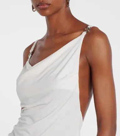 Coperni Draped open-back jersey maxi dress | Thumbnail 4