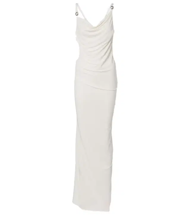 Draped open-back jersey maxi dress