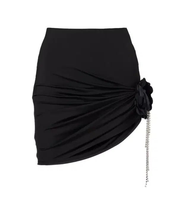 Area Draped embellished jersey miniskirt