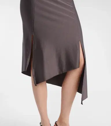 Coperni Floral-appliqué satin midi skirt | Thumbnail 3
