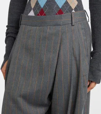 Ganni Pinstripe wide-leg pants | Thumbnail 3