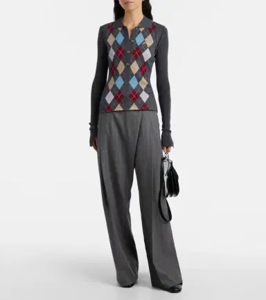 Ganni Pinstripe wide-leg pants | Thumbnail 4