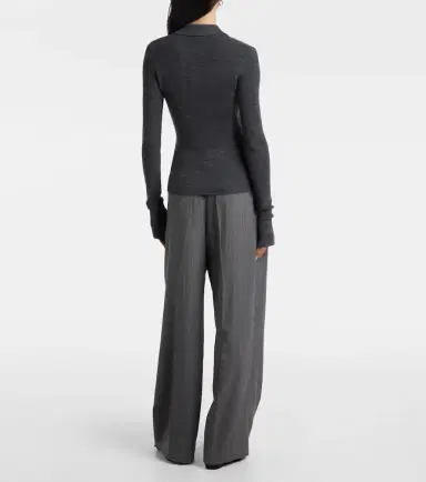 Ganni Pinstripe wide-leg pants | Thumbnail 5