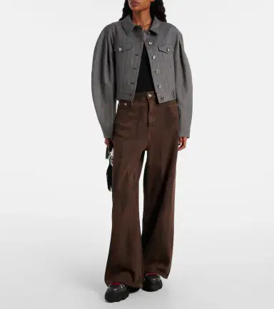 Ganni Pinstripe cropped jacket | Thumbnail 4 Ganni Pinstripe cropped jacket | Thumbnail 4