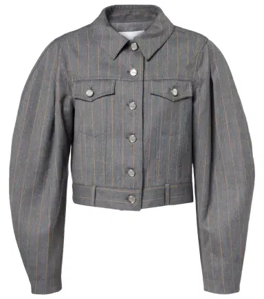 Ganni Pinstripe cropped jacket | Thumbnail 1 Ganni Pinstripe cropped jacket | Thumbnail 1