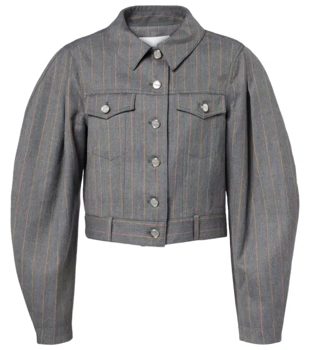 Ganni Pinstripe cropped jacket