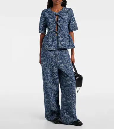 Ganni Peplum Tapestry cotton blouse | Thumbnail 5