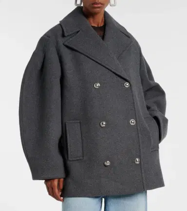 Ganni Oversized wool-blend peacoat | Thumbnail 2 Ganni Oversized wool-blend peacoat | Thumbnail 2
