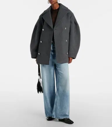 Ganni Oversized wool-blend peacoat | Thumbnail 5 Ganni Oversized wool-blend peacoat | Thumbnail 5