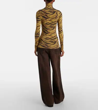 Ganni Tiger-print jersey top | Thumbnail 2