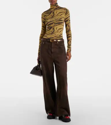 Ganni Tiger-print jersey top | Thumbnail 3