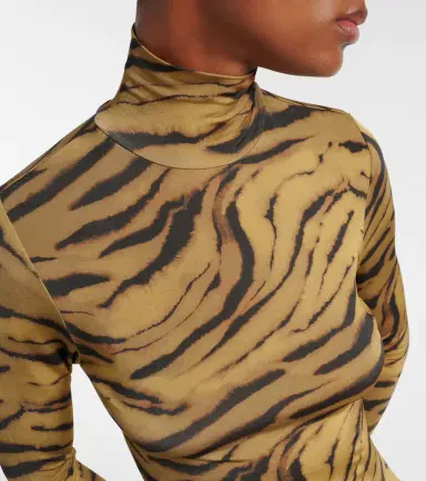 Ganni Tiger-print jersey top | Thumbnail 4