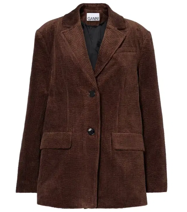 Ganni Cotton corduroy blazer