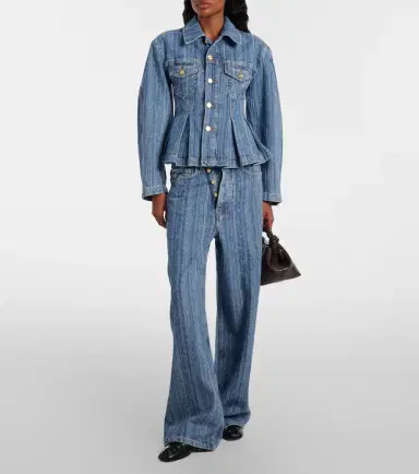 Ganni Striped wide-leg jeans | Thumbnail 2 Ganni Striped wide-leg jeans | Thumbnail 2