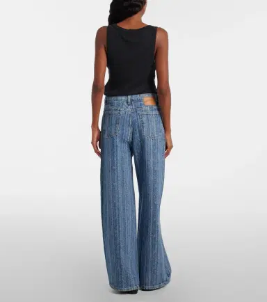 Ganni Striped wide-leg jeans | Thumbnail 3 Ganni Striped wide-leg jeans | Thumbnail 3