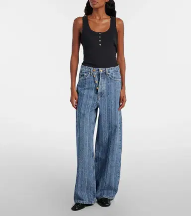 Ganni Striped wide-leg jeans | Thumbnail 4 Ganni Striped wide-leg jeans | Thumbnail 4