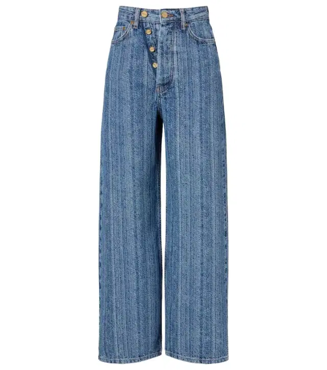 Ganni Striped wide-leg jeans