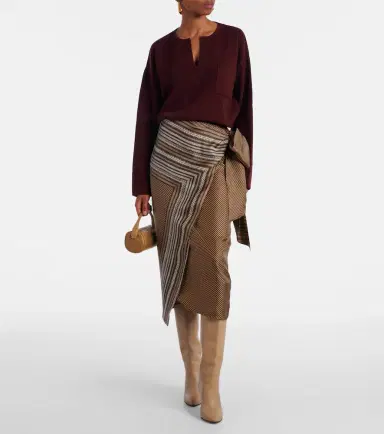 Max Mara Edro striped silk wrap skirt | Thumbnail 2