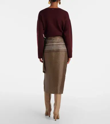 Max Mara Edro striped silk wrap skirt | Thumbnail 3