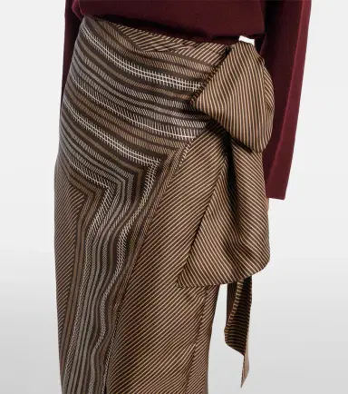 Max Mara Edro striped silk wrap skirt | Thumbnail 4