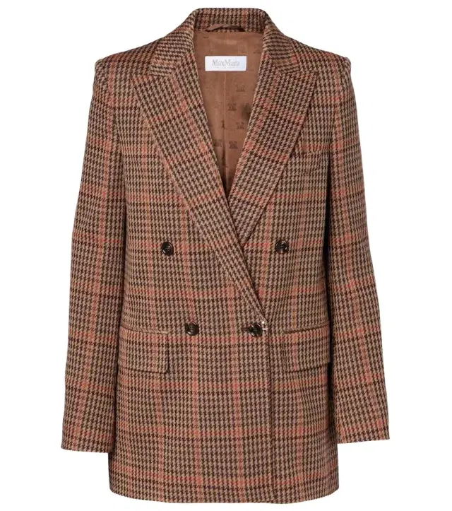 Max Mara Guelfo checked wool and cotton blazer