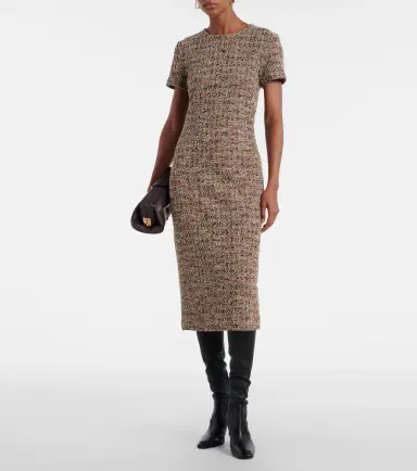 Max Mara Giugno cotton and wool-blend midi dress | Thumbnail 4 Max Mara Giugno cotton and wool-blend midi dress | Thumbnail 4