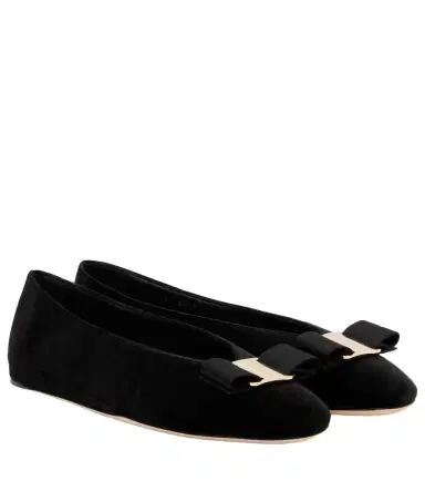 Ferragamo Vanna velvet ballet flats | Thumbnail 1 Ferragamo Vanna velvet ballet flats | Thumbnail 1