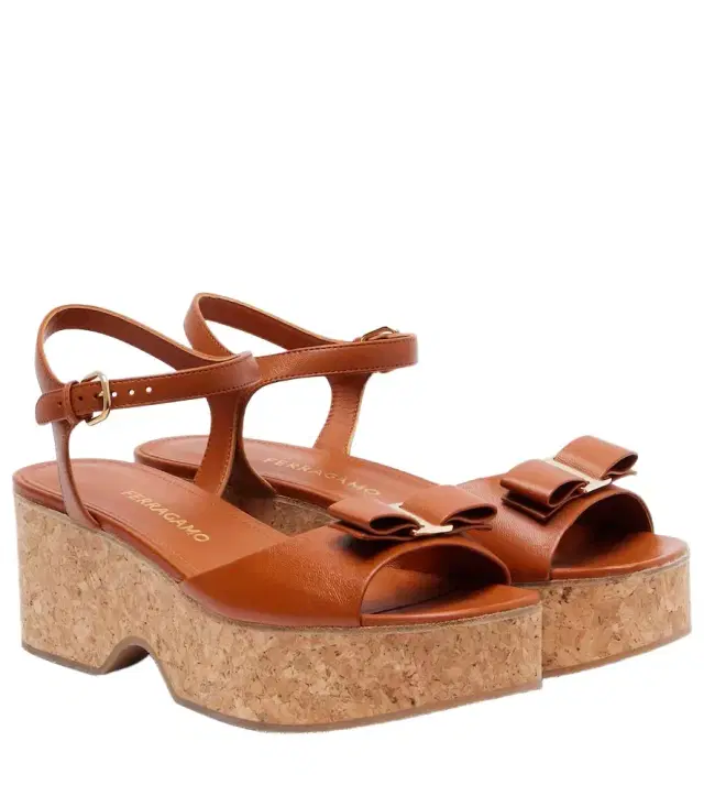 Ferragamo Selna leather wedge sandals