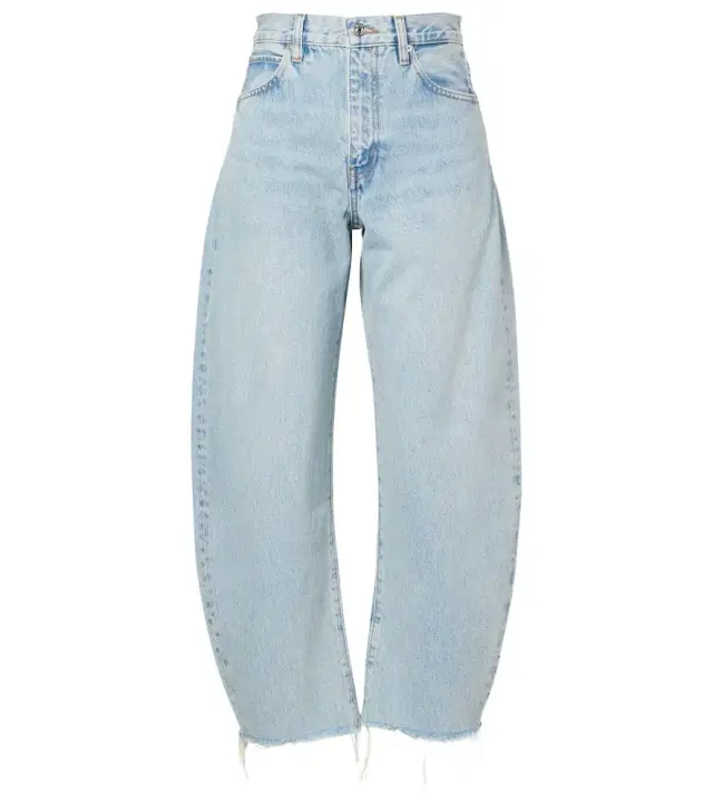 Frame Bubble Crop high-rise barrel-leg jeans